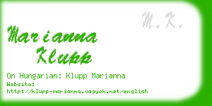 marianna klupp business card